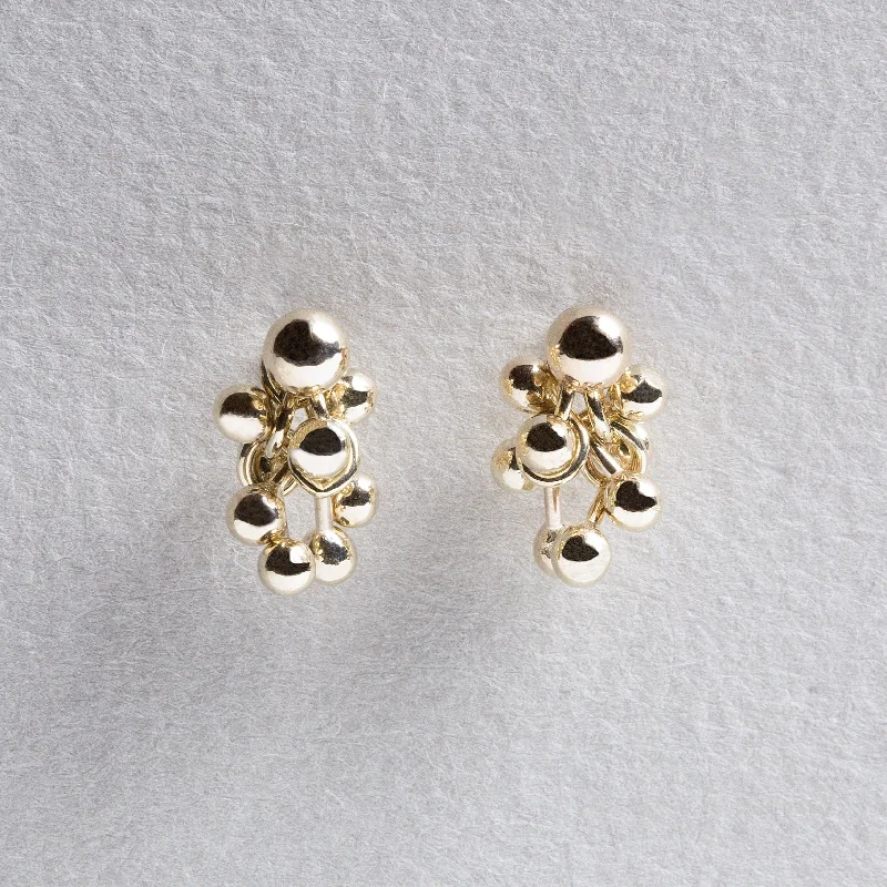 ladies earrings rare-Molecule Droplet Stud Earrings