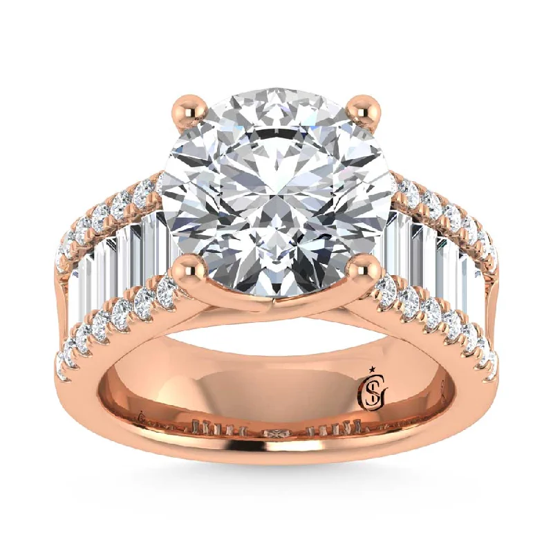 ladies engagement rings top-14K Rose Gold Lab Grown Diamond 4 1/6 Ct.Tw. Engagement Ring