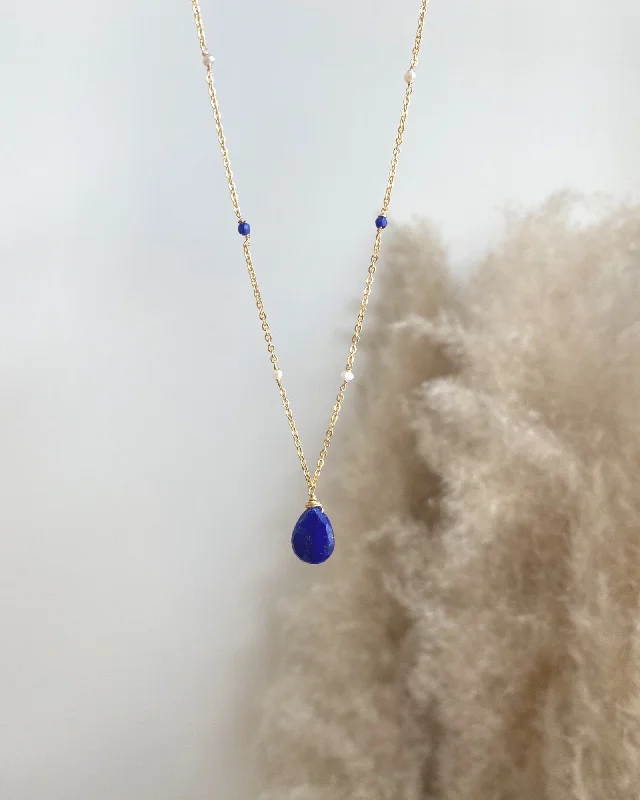 ladies necklaces second hand-Lapis Lazuli Bohemian Necklace