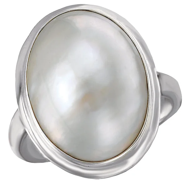 Ladies rings native charm -Ladies Fashion Pearl Ring