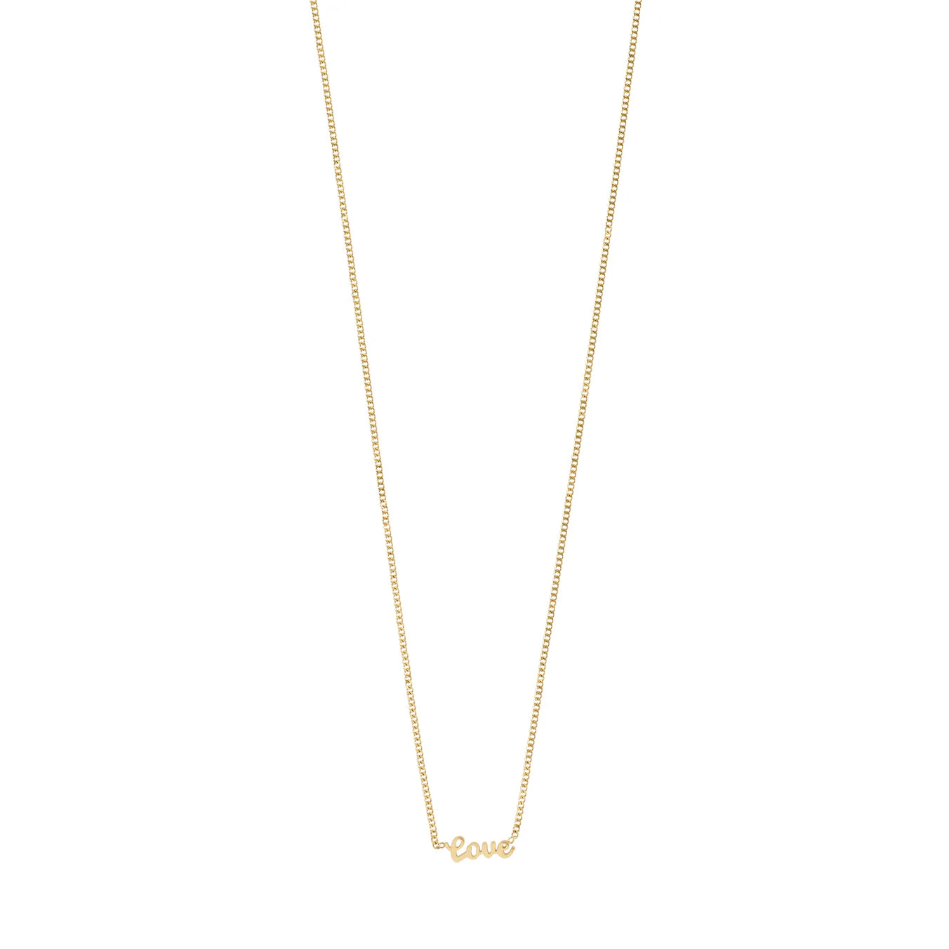 ladies necklaces single strand-Love Script Gold Plated Necklace