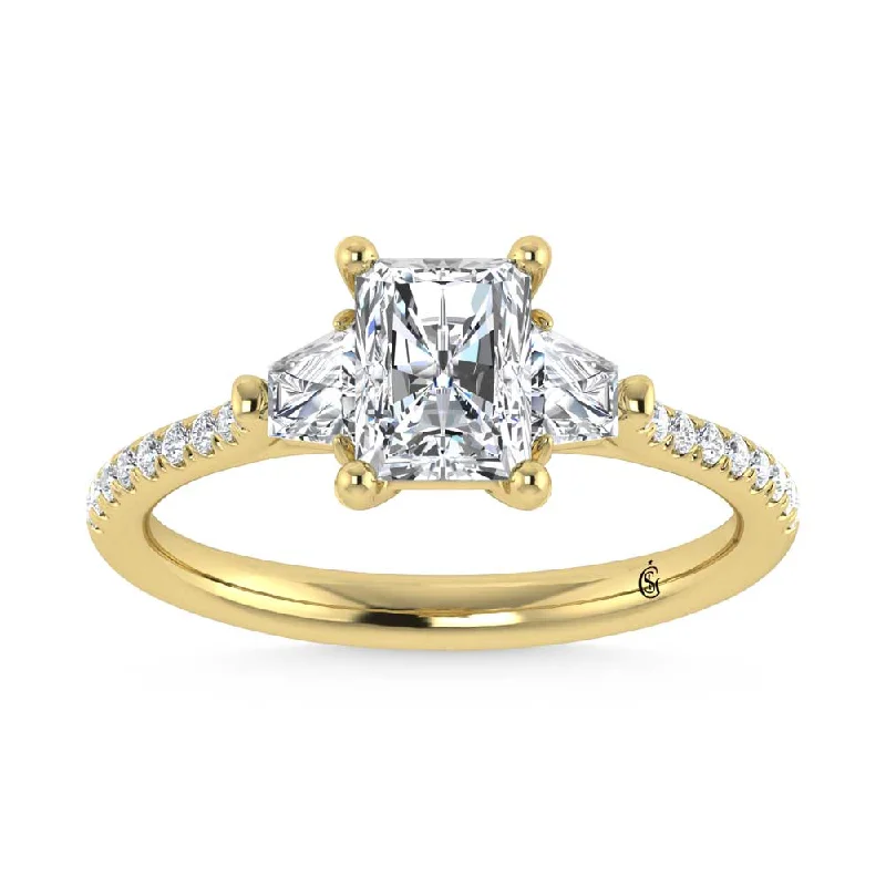 ladies engagement rings multi stone-14K Yellow Gold Lab Grown Diamond 1 3/8 Ct.Tw. Engagement Ring