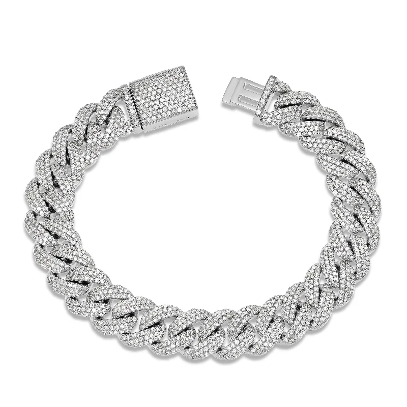 Ladies bracelets persian shine -10K White Gold 22ct Prong set Diamond 10mm Cuban Bracelet