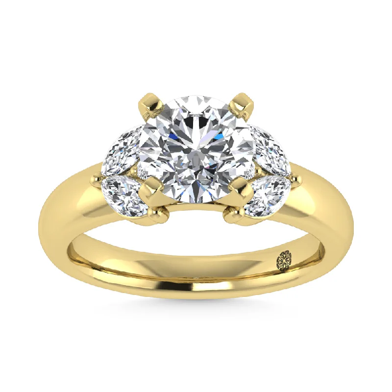 ladies engagement rings valentine-14K Yellow Gold Labgrown Diamond 2 1/2 Ct.Tw. Engagement Ring (Center Round 2ct)