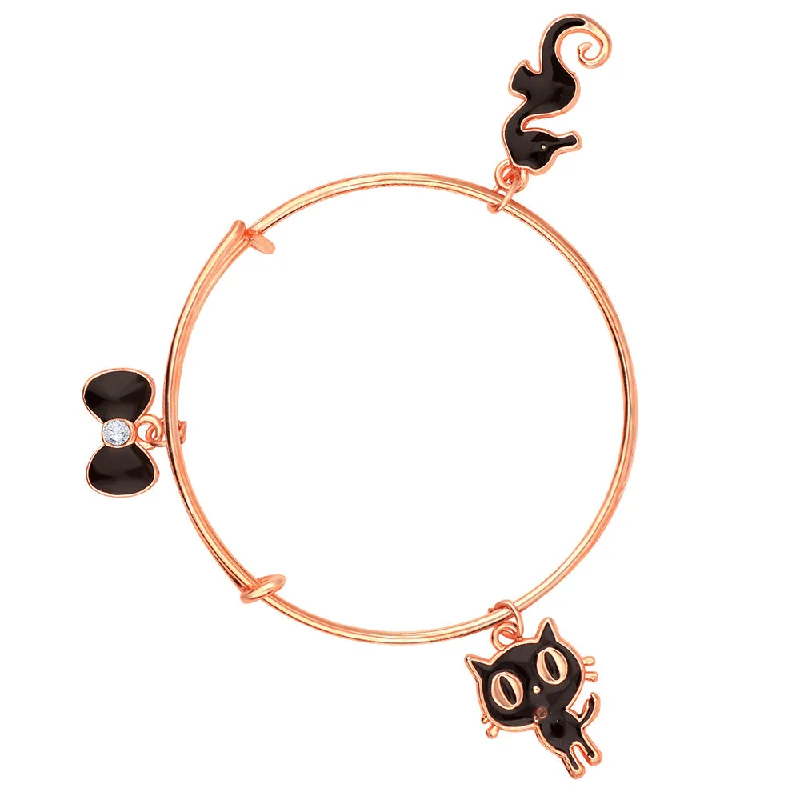 Ladies bracelets prism shine -Mahi Sea Horse Cat & Boo Shaped Rose Gold Plated Charm Bracelet for Kids (BRK1100835Z)