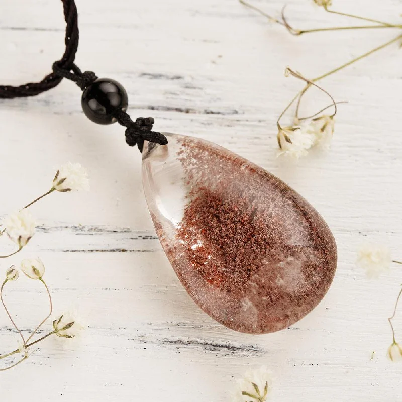 ladies necklaces lightweight design-Nature Phantom Quartz Necklace