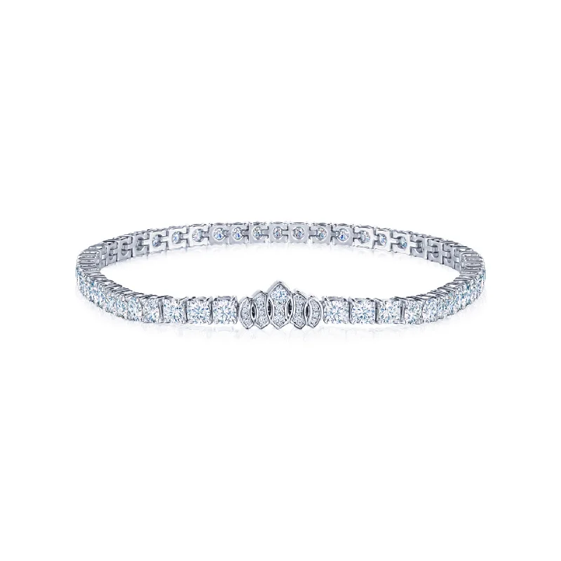 Ladies bracelets dark shine -KWIAT Riviera Collection Tiara Diamond Tennis Bracelet B-15696-GROUP-PLAT