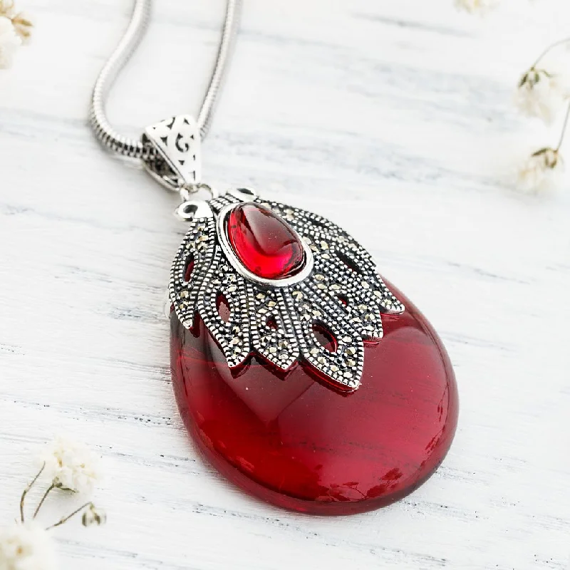 ladies necklaces offers-Bridging Natural Garnet Necklace