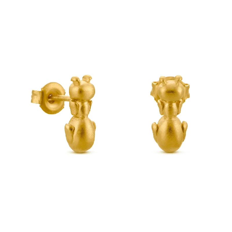 ladies earrings offers-Dalí Ant Stud Earrings - Gold