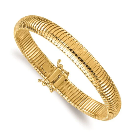 Ladies bracelets film star glow -14K Polished 8.4mm Omega 7.25 Inch Bracelet