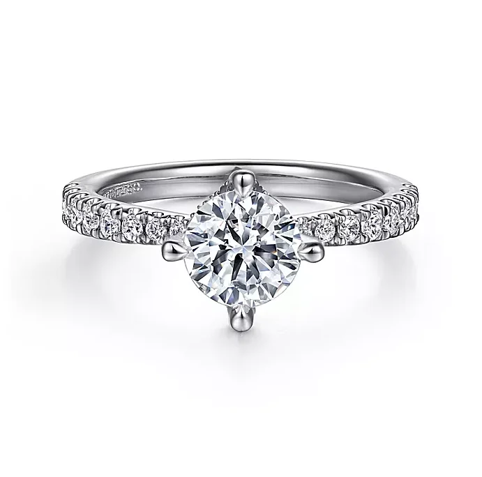 ladies engagement rings name-Ada - 14K White Gold Round Diamond Engagement Ring