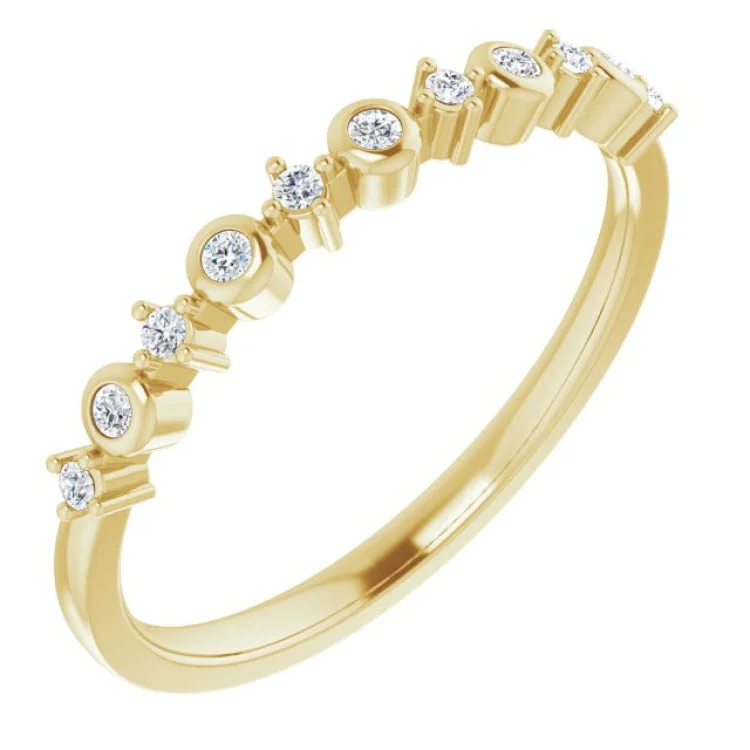 Ladies rings pave shine -14K Yellow 1/10 CTW Natural Diamond Ring