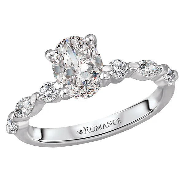 Ladies rings lab grown sparkle -Classic Semi-Mount Diamond Ring