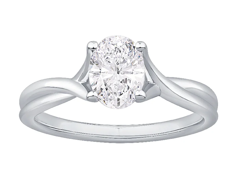 ladies engagement rings radiant-14K White And Yellow Gold Diamond Engagement Ring (.78ctw)