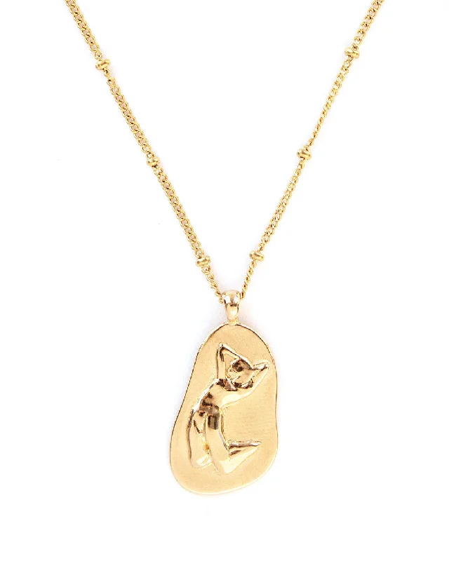 ladies necklaces casual-Flow Gold Necklace