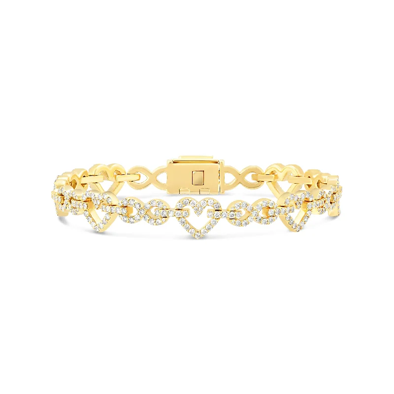 Ladies bracelets old radiance -14k Heart & Infinity Link Diamond Bracelet, 4.3 ctw