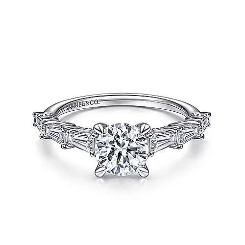 ladies engagement rings deals-Grazia - 14K White Gold Round Diamond Engagement Ring