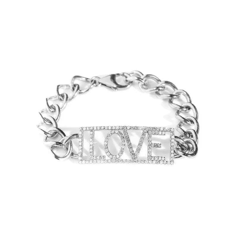 Ladies bracelets taper glow -Open Your Heart LOVE ID Bracelet B03416GR