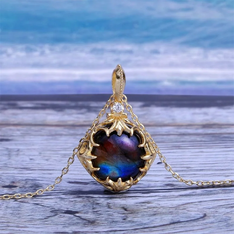 ladies necklaces birthstone-Star Nebula Labradorite Necklace