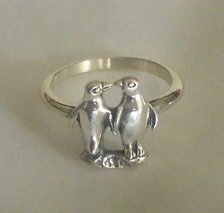 Ladies rings indian glow -Penguin Couple Ring Sterling Silver by Kabana (Sizes 5 - 9)