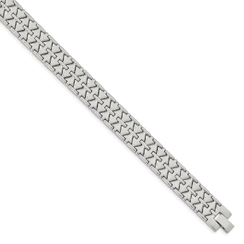 Ladies bracelets bargain glow -Stainless Steel Polished Fancy Link Bracelet