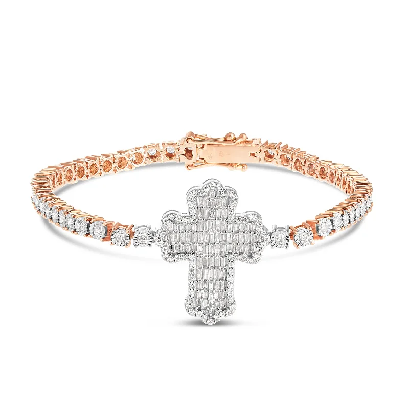 Ladies bracelets contemporary flair -2.09ct Tennis Bracelet with Cross Accent