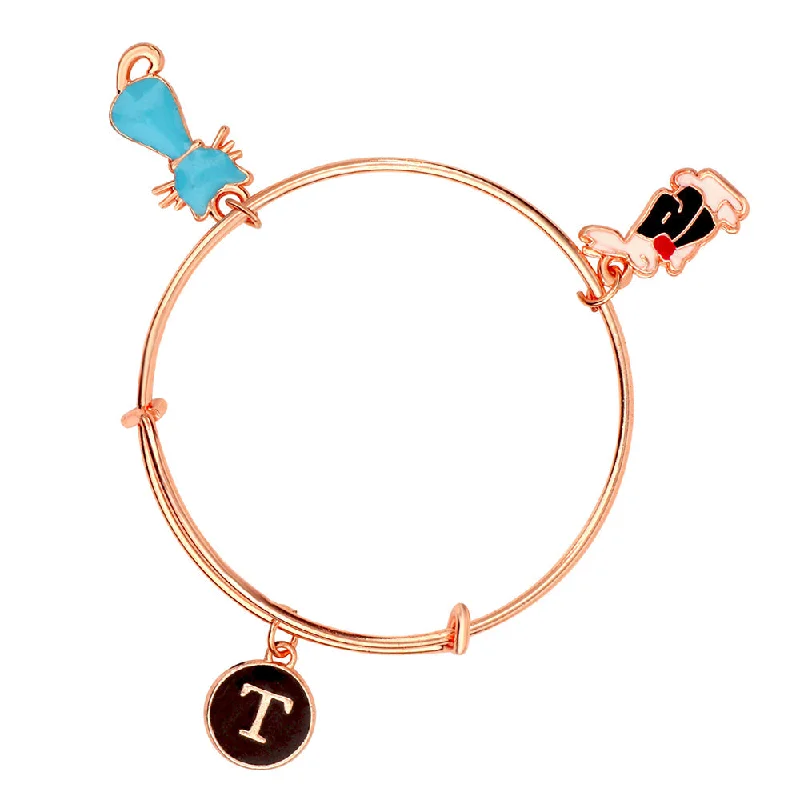 Ladies bracelets deal charm -Mahi T Letter Cat and Rabit Shaped Colorful Enamel Work Charms Kids Bracelets (BRK1100812Z)