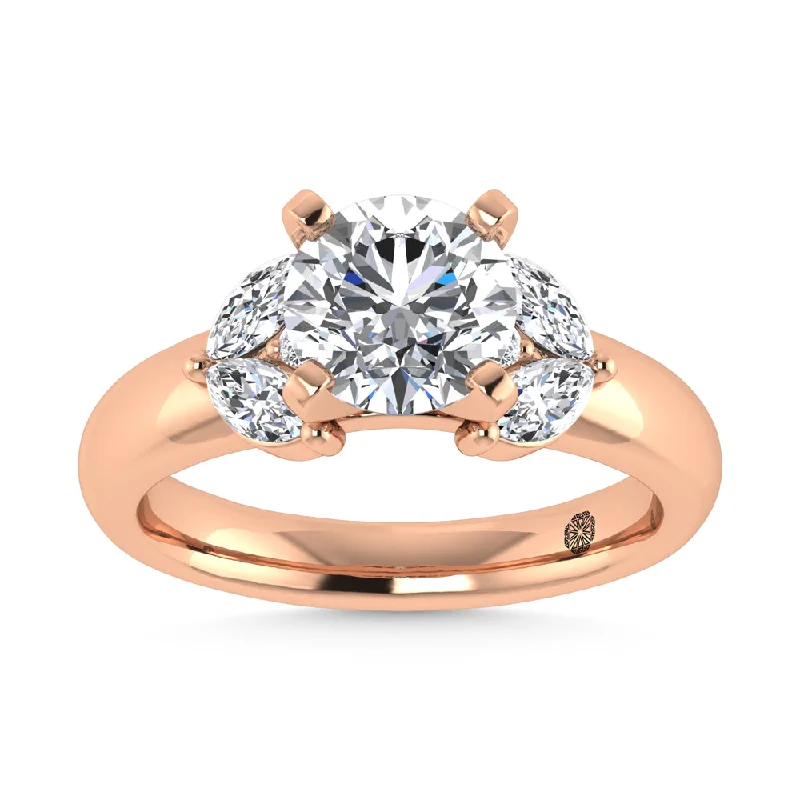 ladies engagement rings harry winston-14K Rose Gold Labgrown Diamond 2 1/2 Ct.Tw. Engagement Ring (Center Round 2ct)