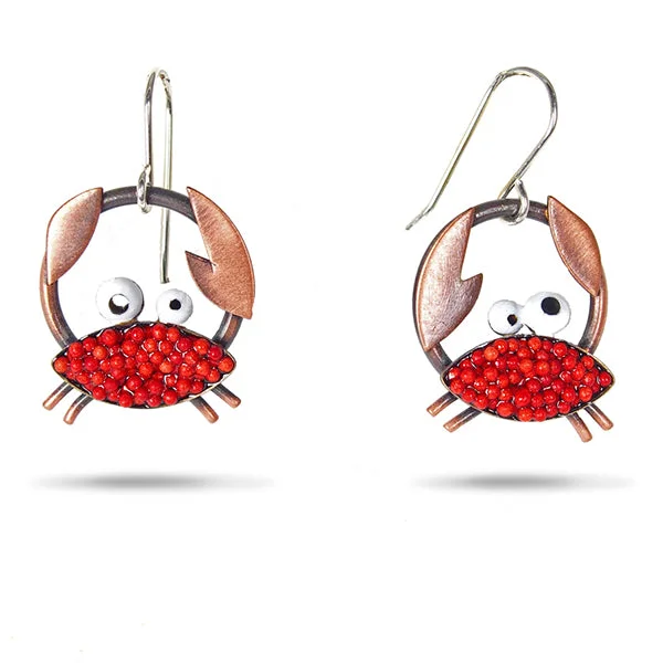 ladies earrings rainbow-Crabby Earrings